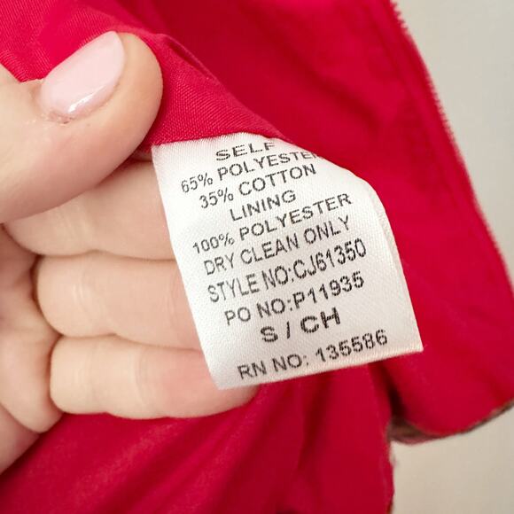 Mainstrip Red Plaid Ruffle Trim Zip Front Vest Women's Size Small - Picture 5 of 9